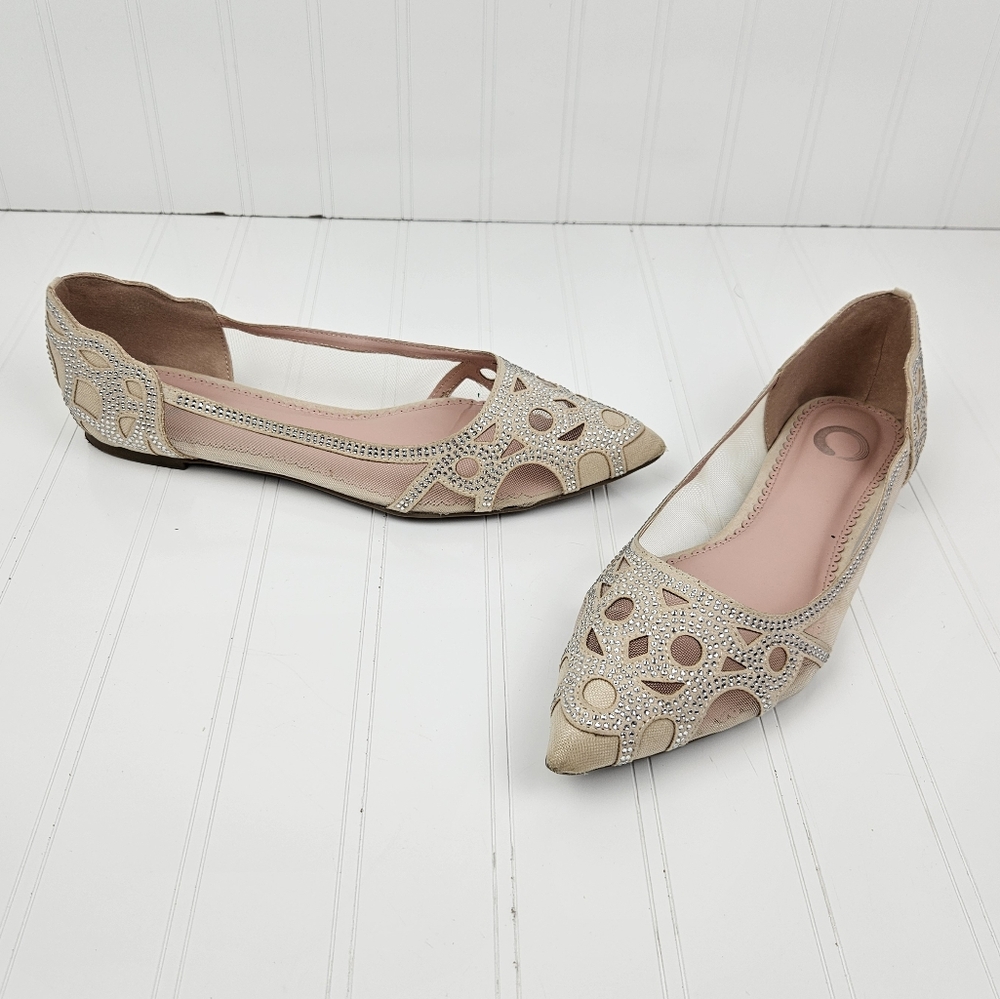 Journee Collection Batavia nude jeweled flats